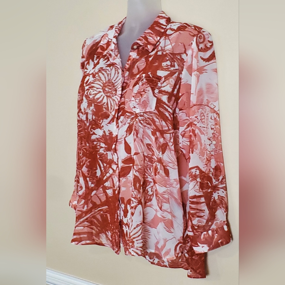 Tommy Hilfiger Roll-Sleeve Blouse NWT 1X - Picture 2 of 11